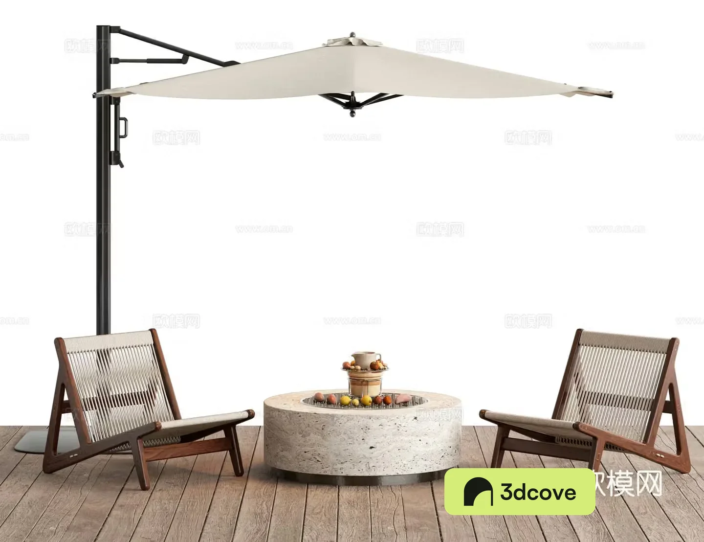 Wabi-sabi outdoor chair rattan chair parasol
