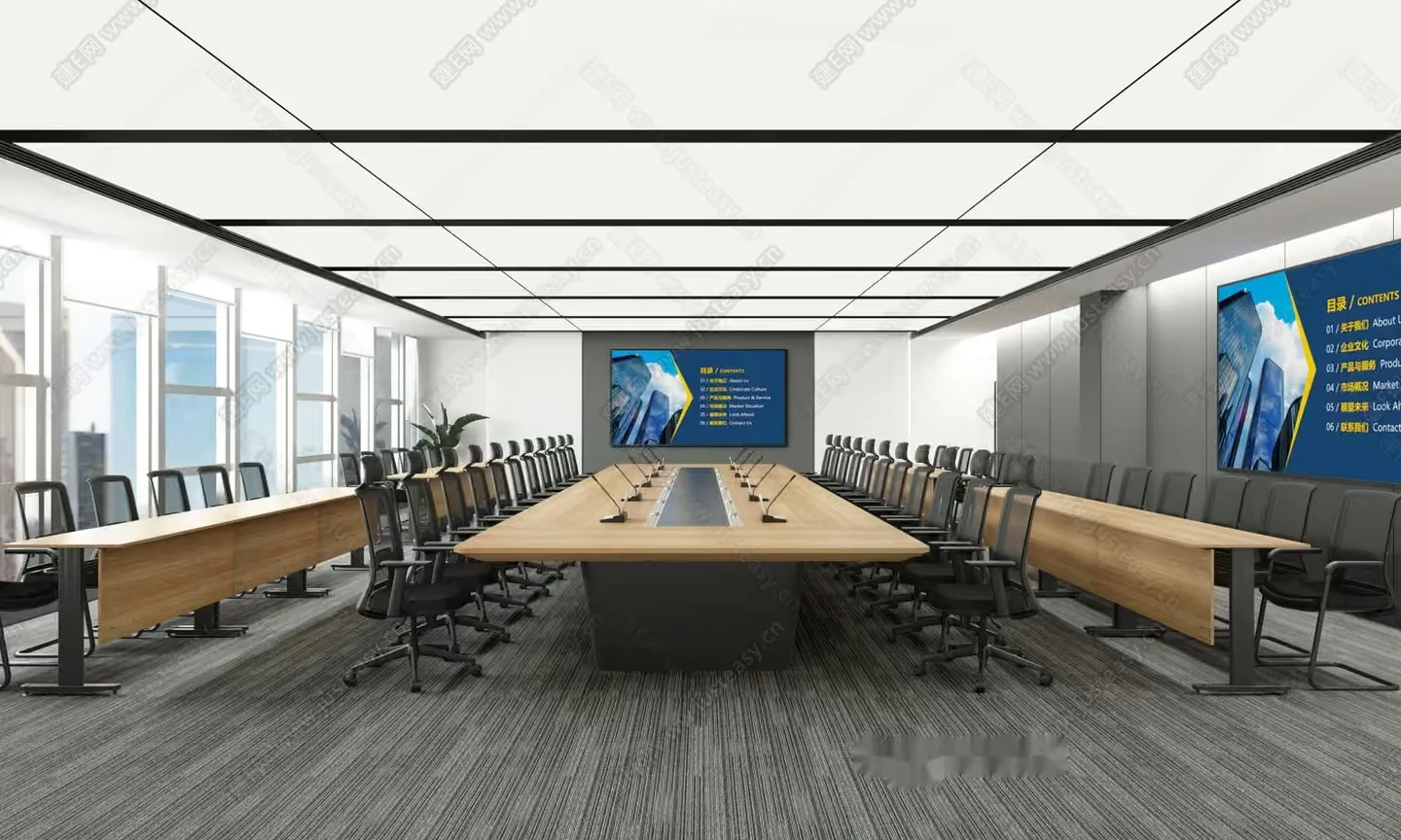 A Large Conference Table 3D Model – 3153 – VRAY Render