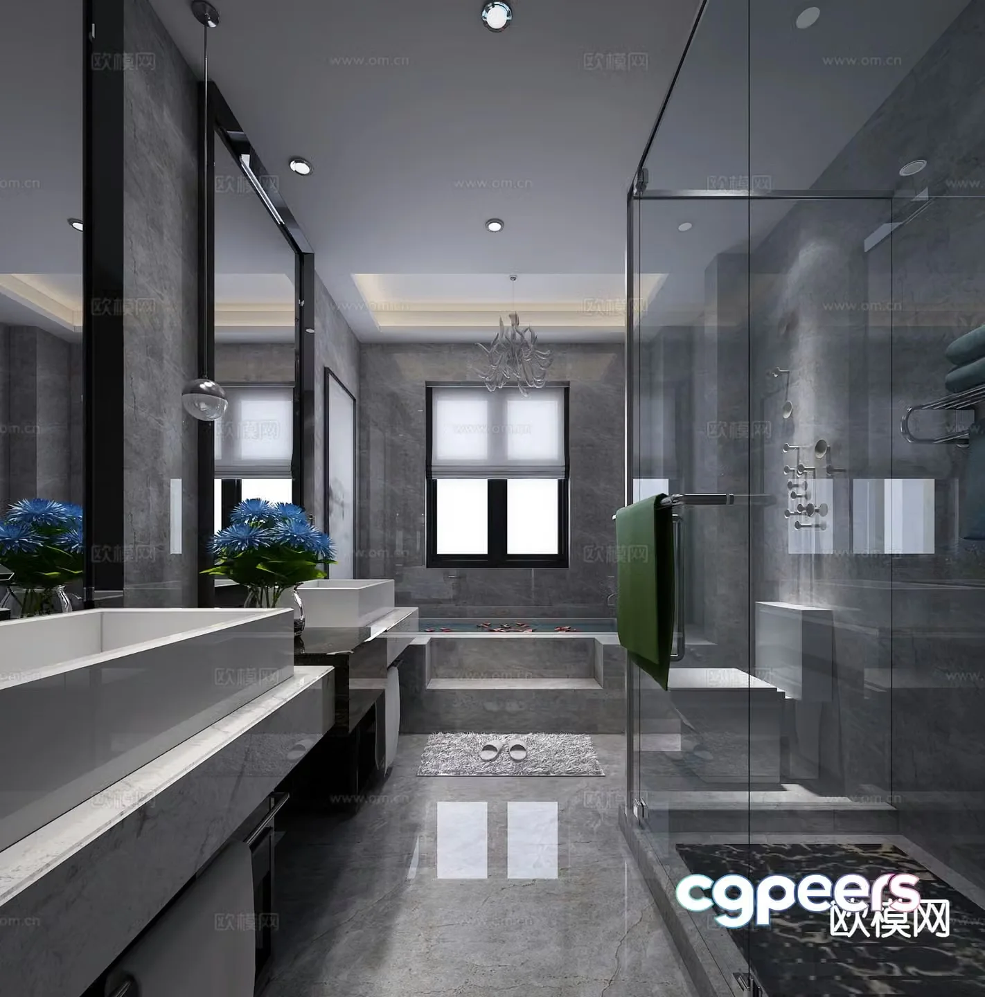 Modern bathroom bathroom toilet 3d model