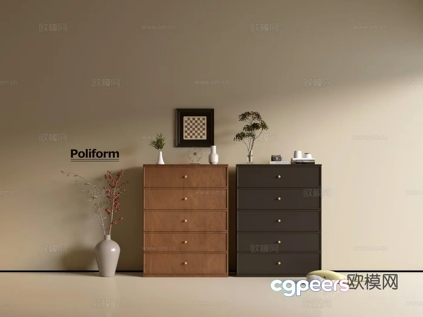 Modern wood grain cabinet ins wind minimalist wind cabinet whole cabinet sideboard balcony cabinet storage 3D model