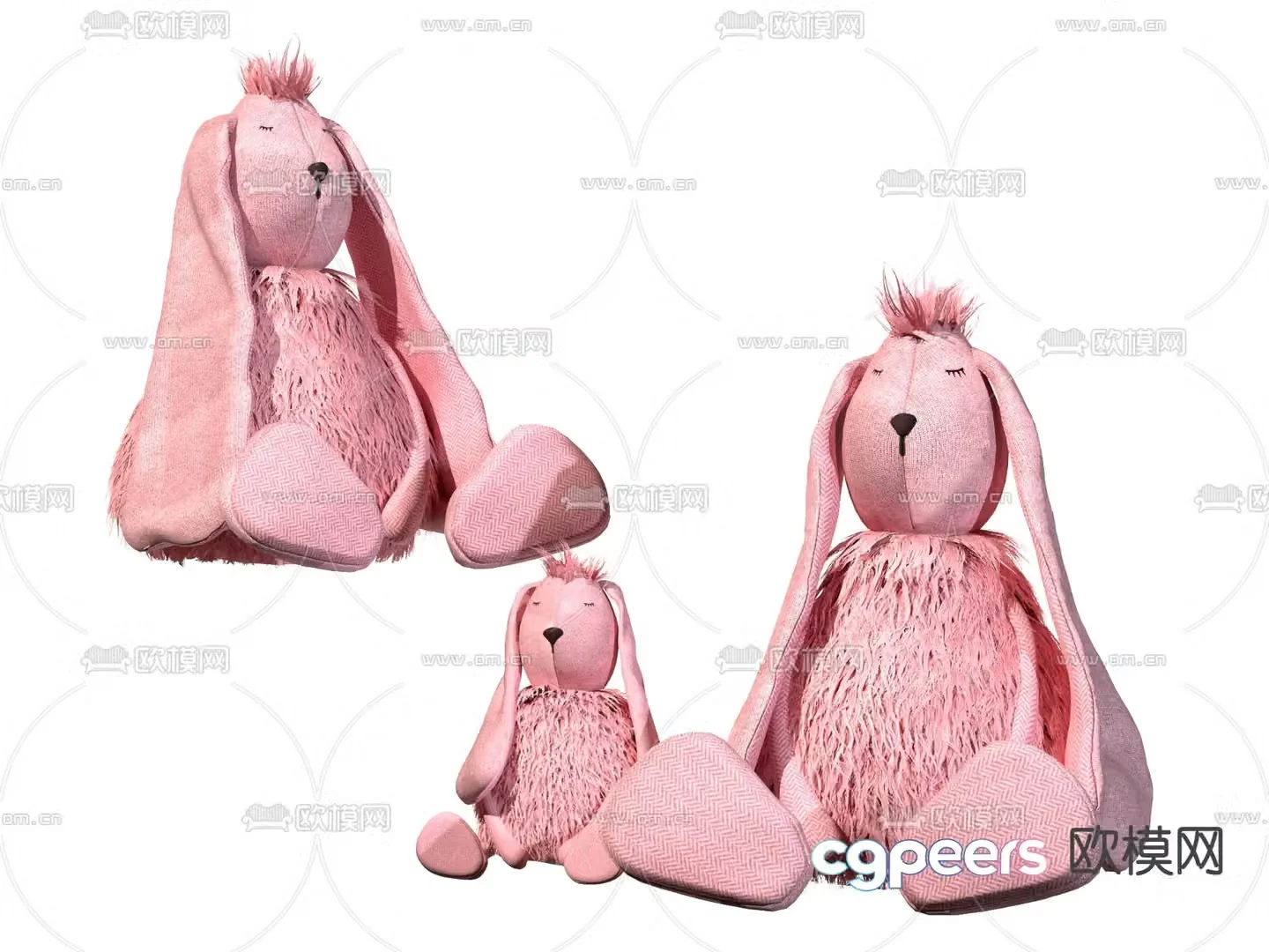 Modern children’s plush toy rabbit doll 3d model