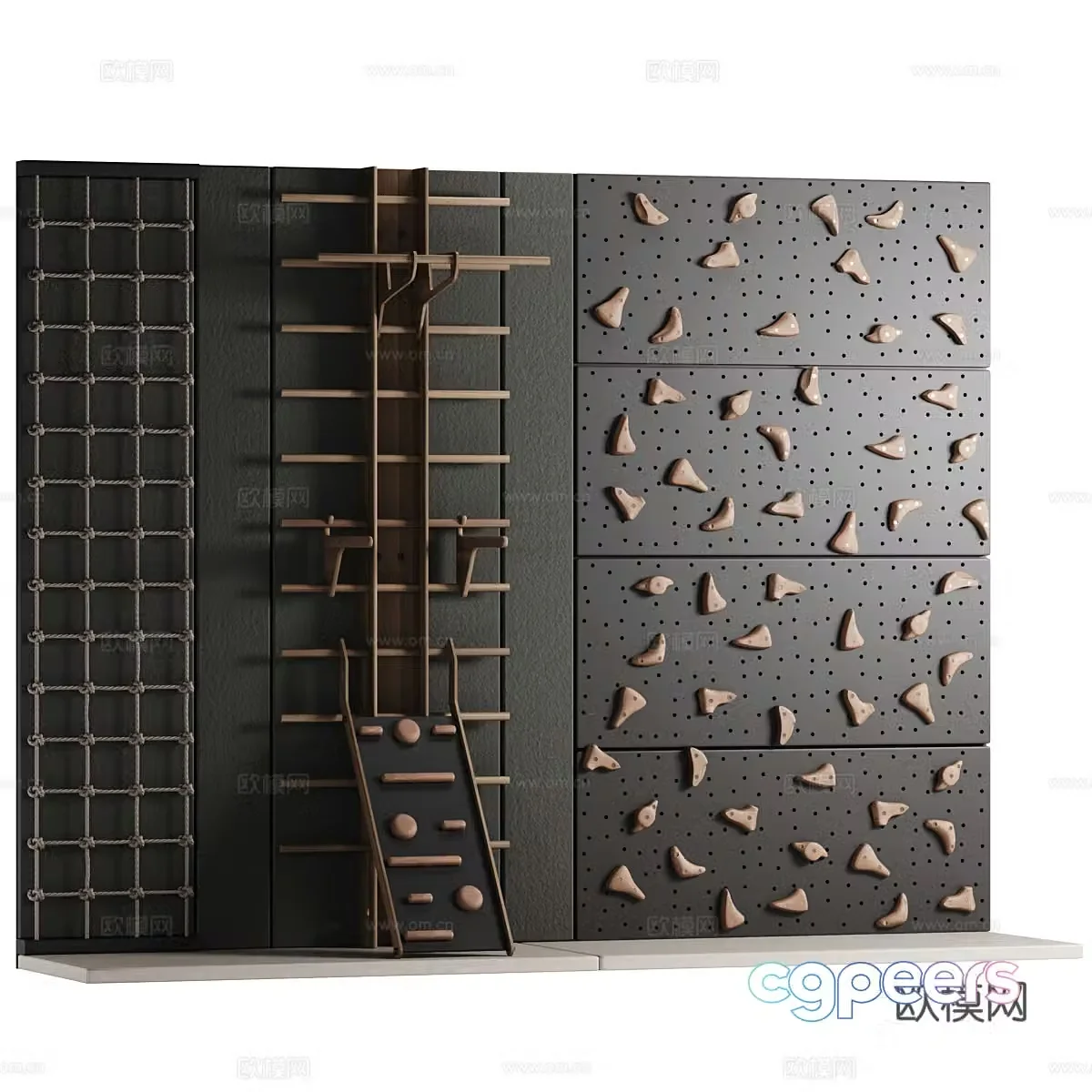 New Chinese style children’s climbing wall 3d model