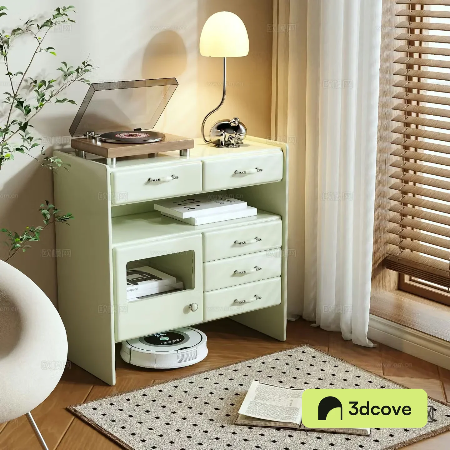Cream style entrance cabinet storage cabinet