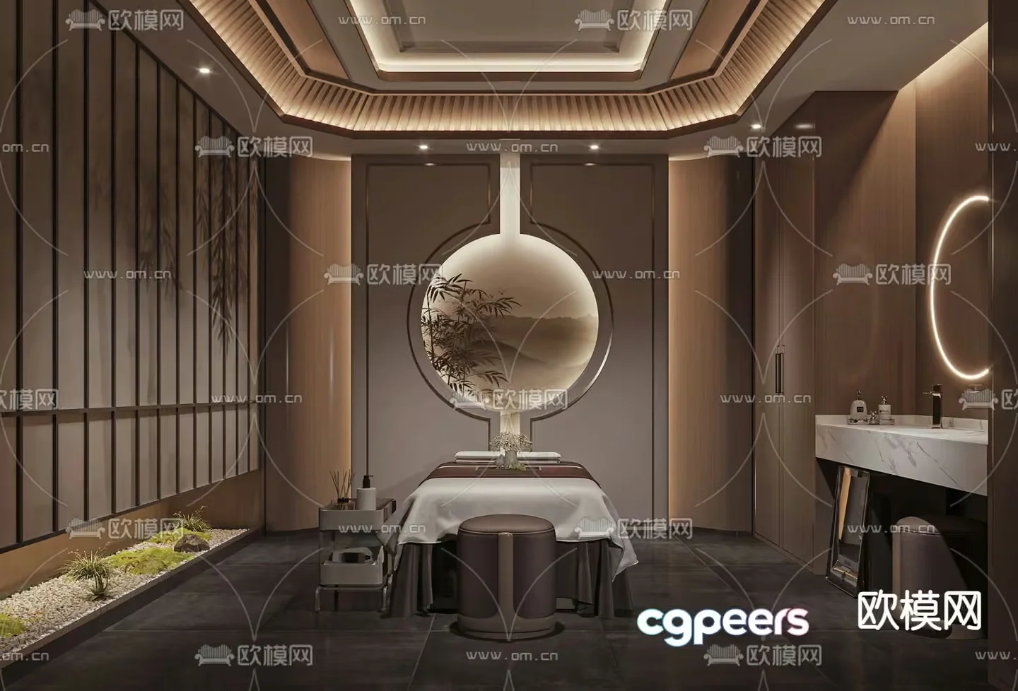 The Main Subject In This Image Is A Spa Room 3D Model – 11154 – VRAY Render