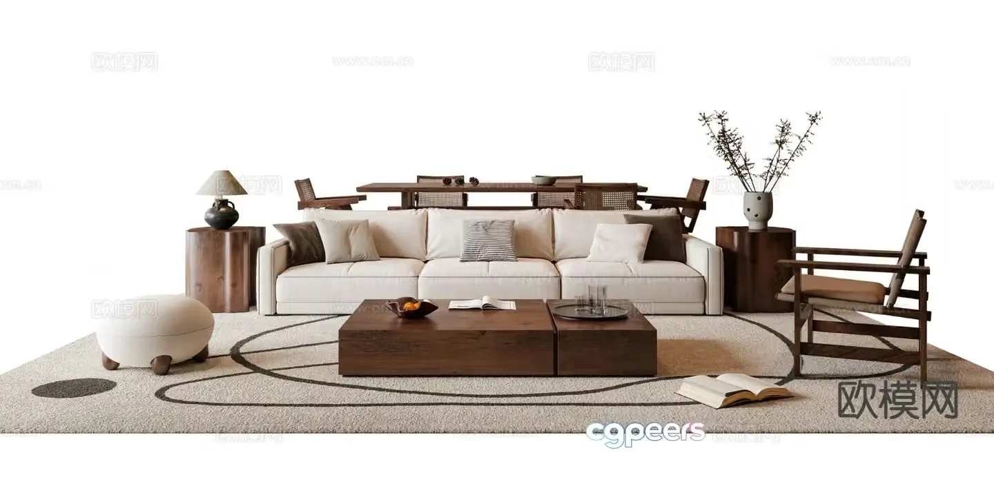Wabi Sabi modular sofa 3d model