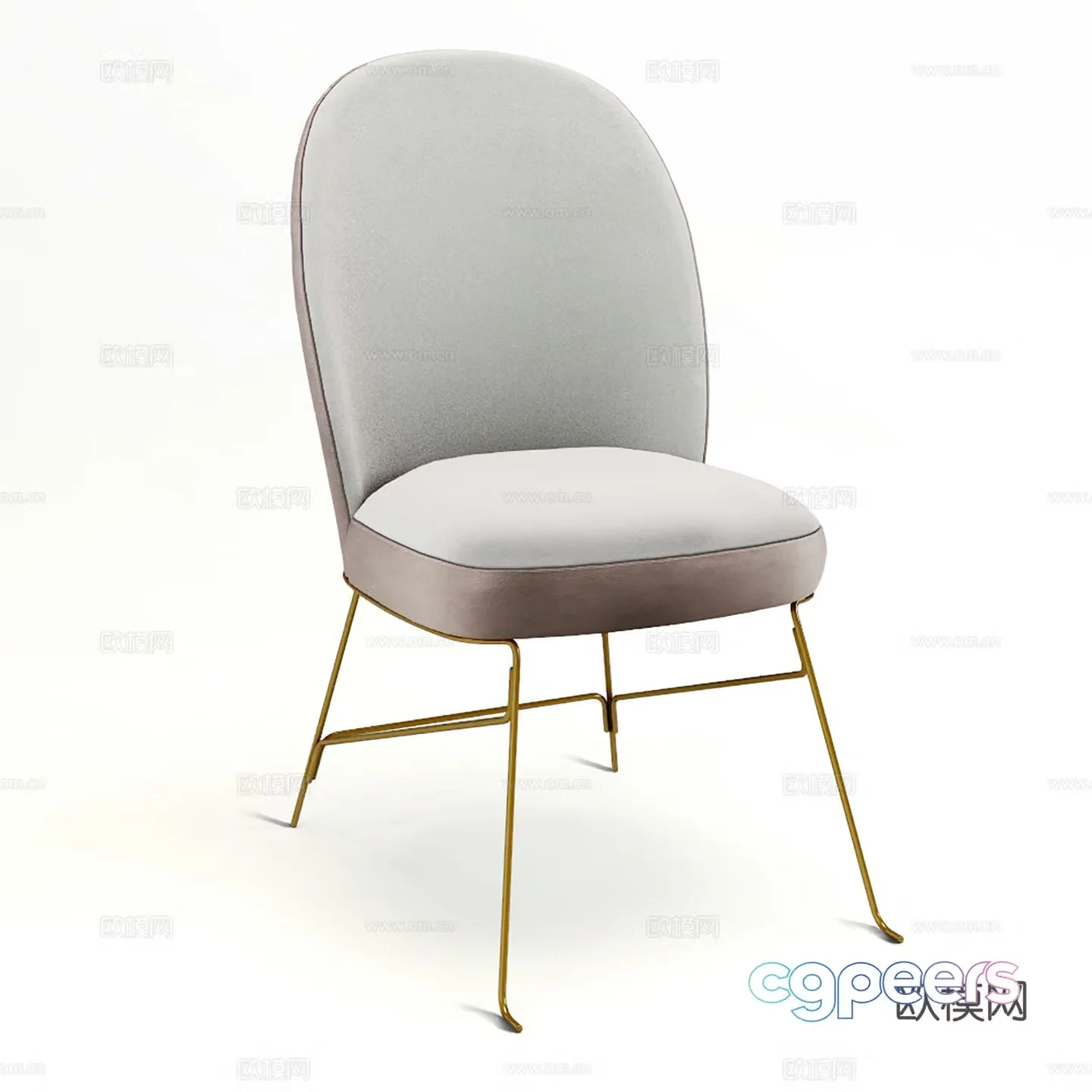 Modern casual chair leather chair book chair dining chair single chair 3d model