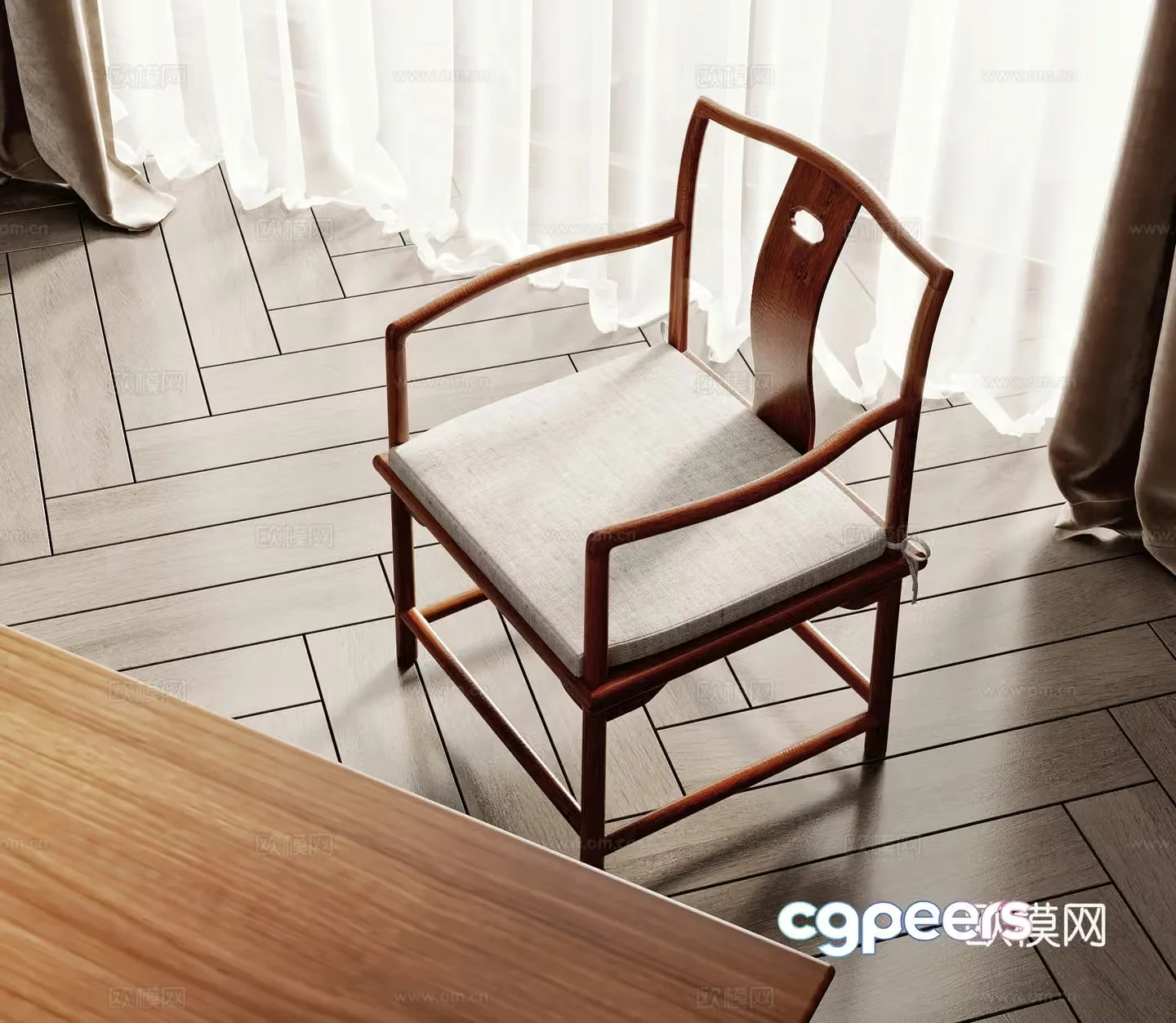New Chinese style chair Taishi chair 3d model