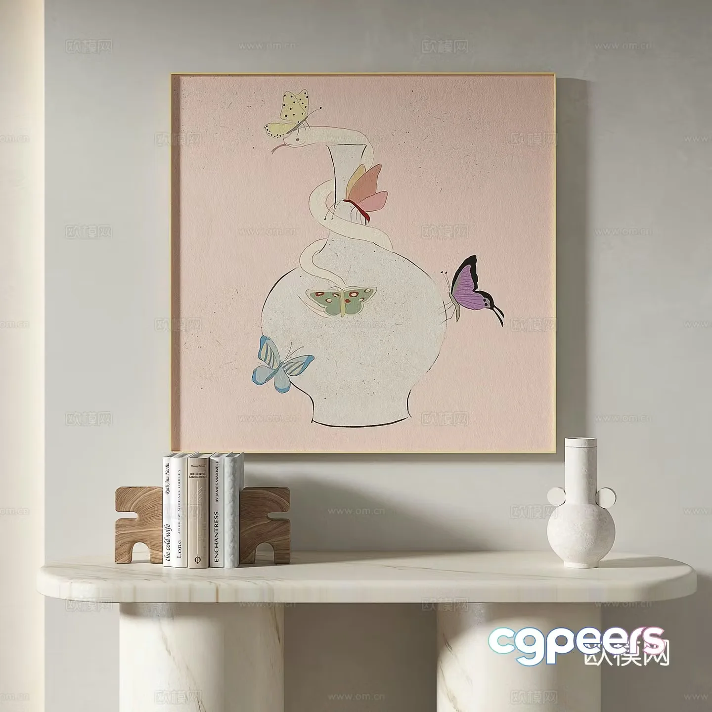 Modern simple medieval decorative painting 3d model