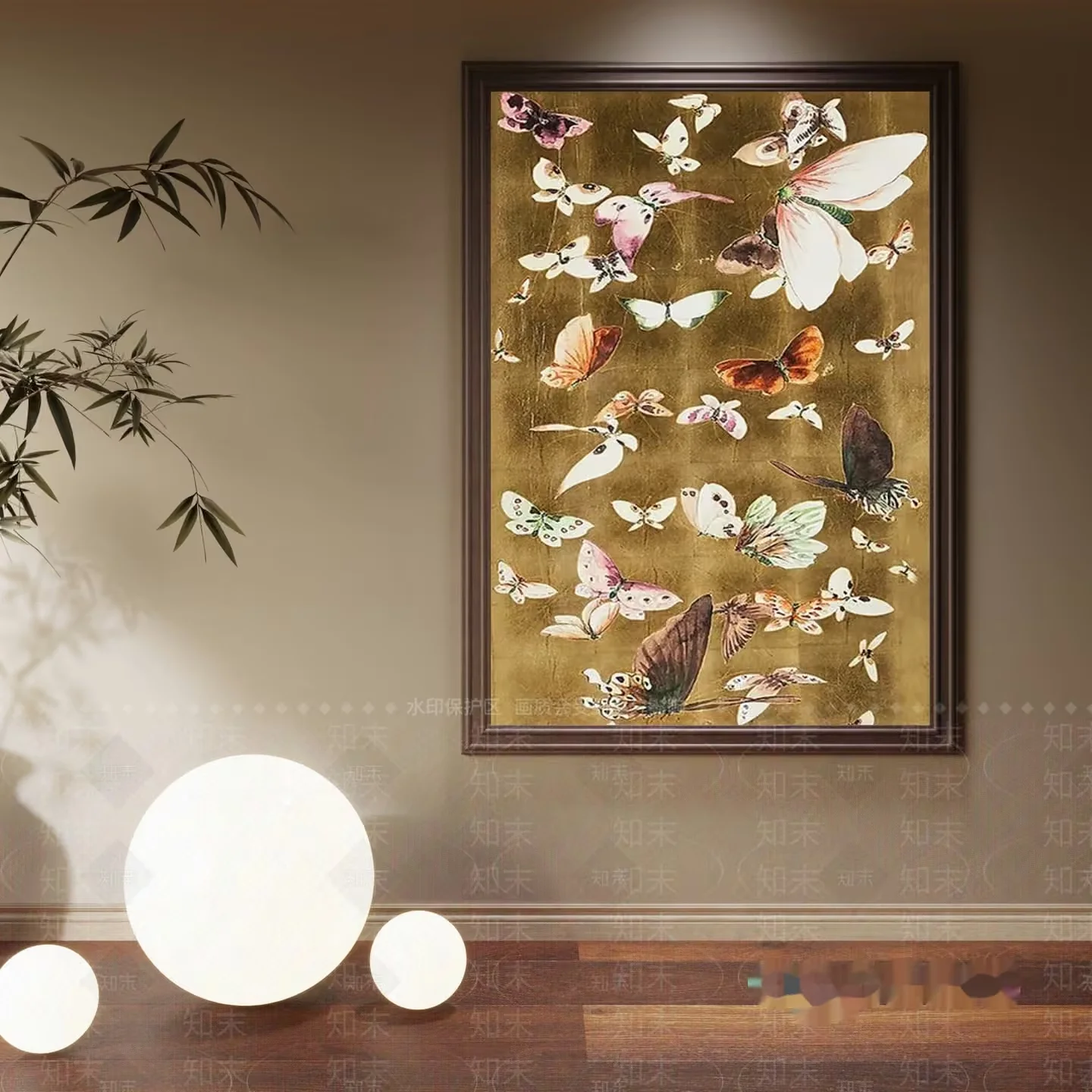 A Painting Of Butterflies On A Wall 3D Model – 23070 – VRAY Render