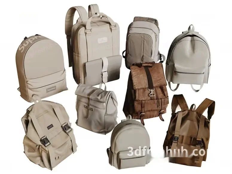 A Collection Of Backpacks 3D Model – 18709 – VRAY Render
