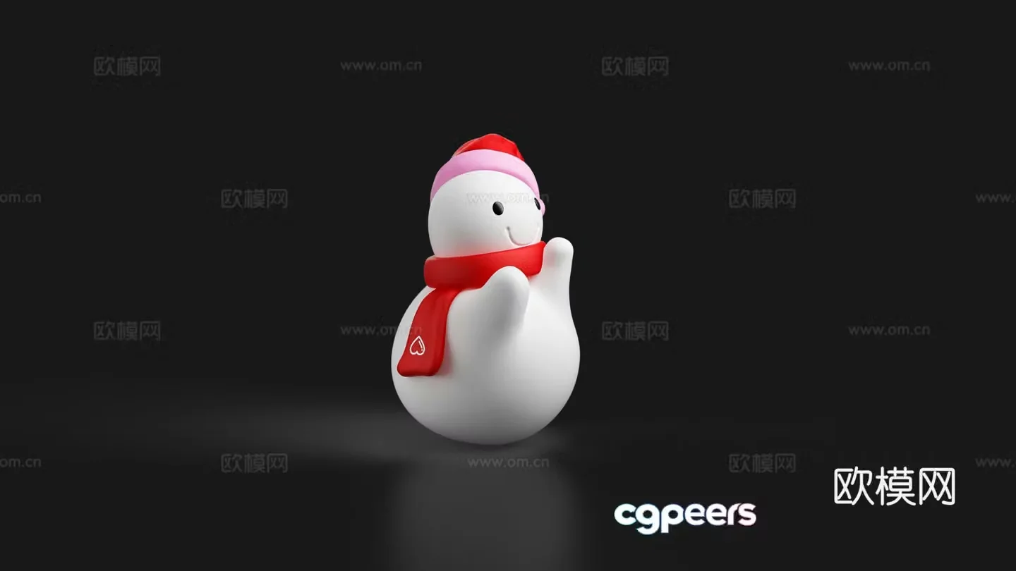 Snowman Christmas hat Christmas beauty 3d model