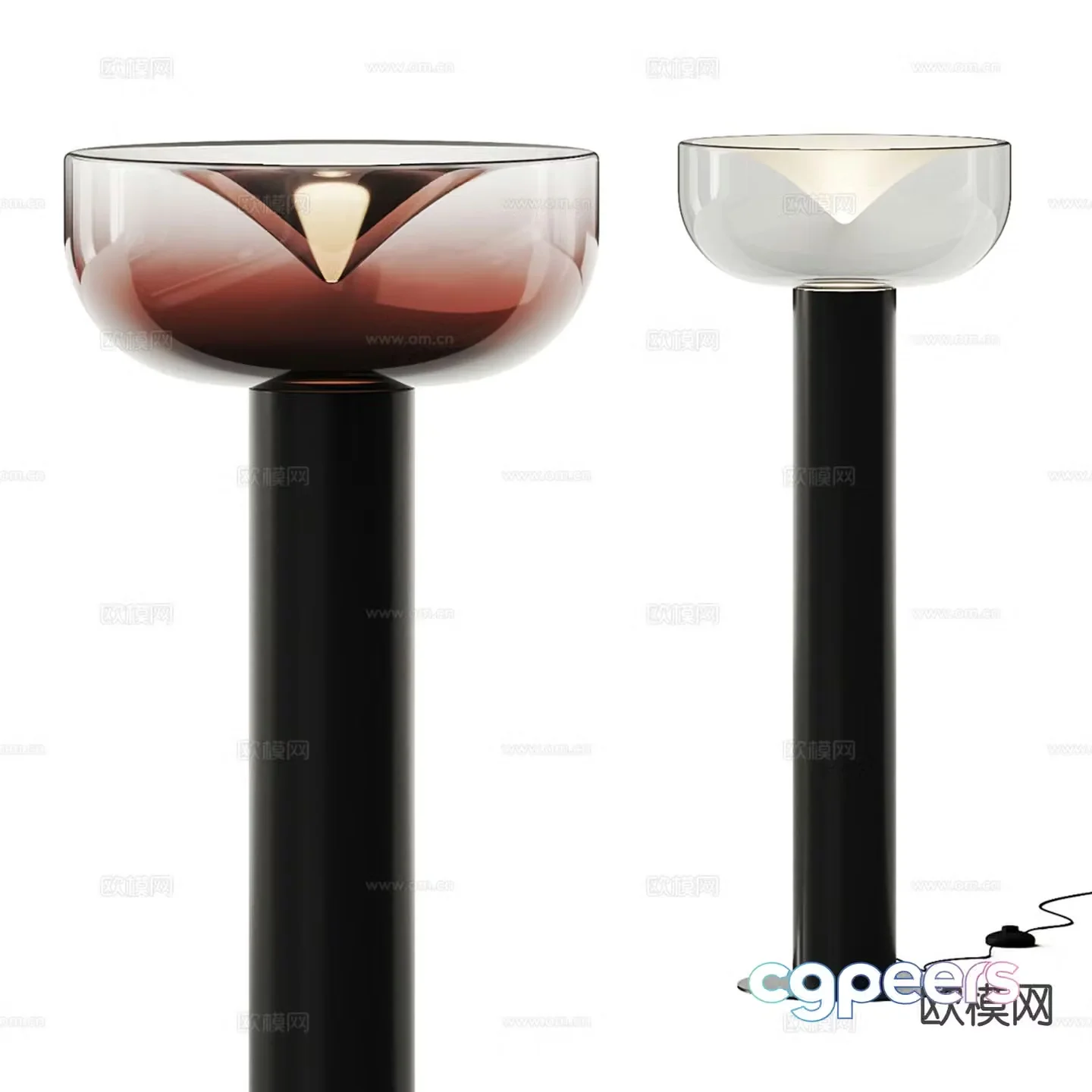Italian glass floor lamp 3d model