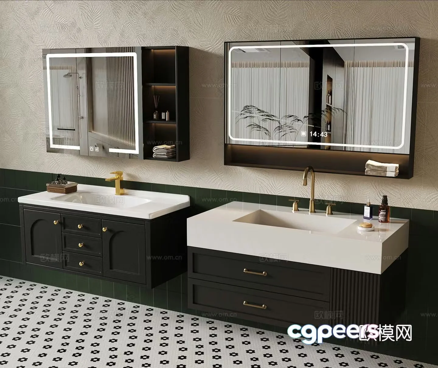 Bathroom cabinet French bathroom cabinet Bathroom mirror 3d model