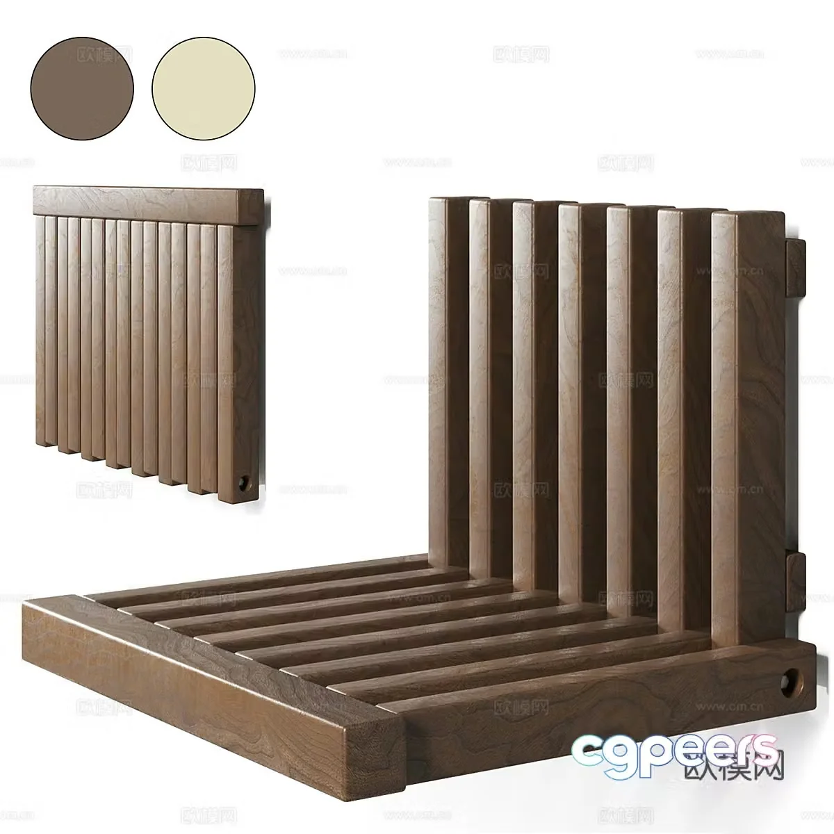 Princetown wall-mounted folding chair 3d model