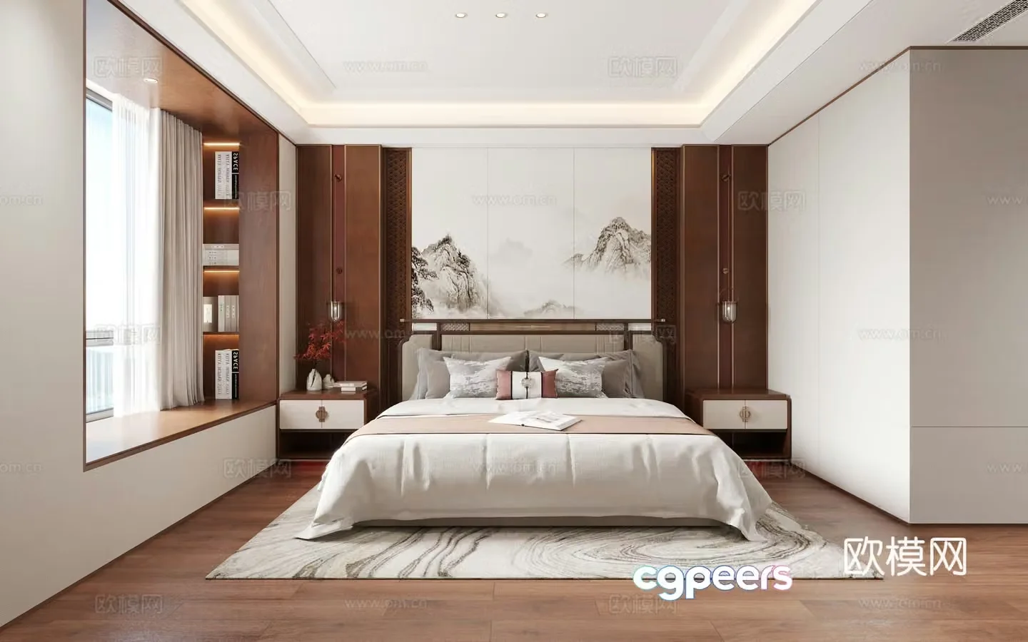 New Chinese bedroom 3D model