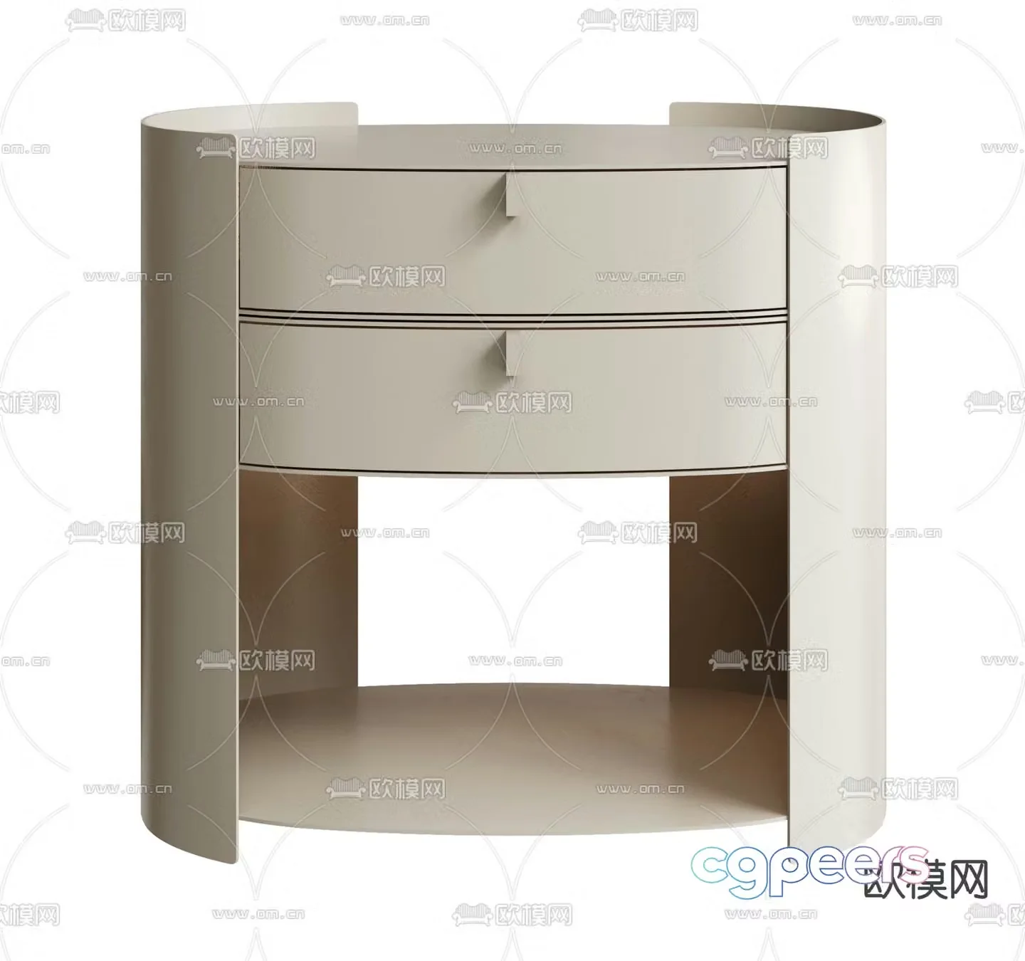 Cream style bedside table 3d model