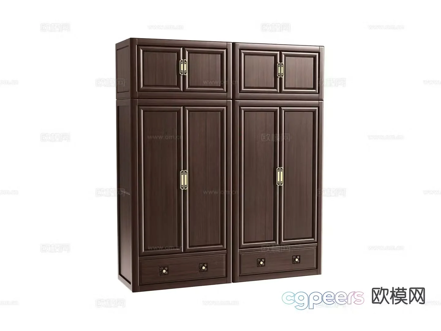 New Chinese style wardrobe wardrobe 3d model