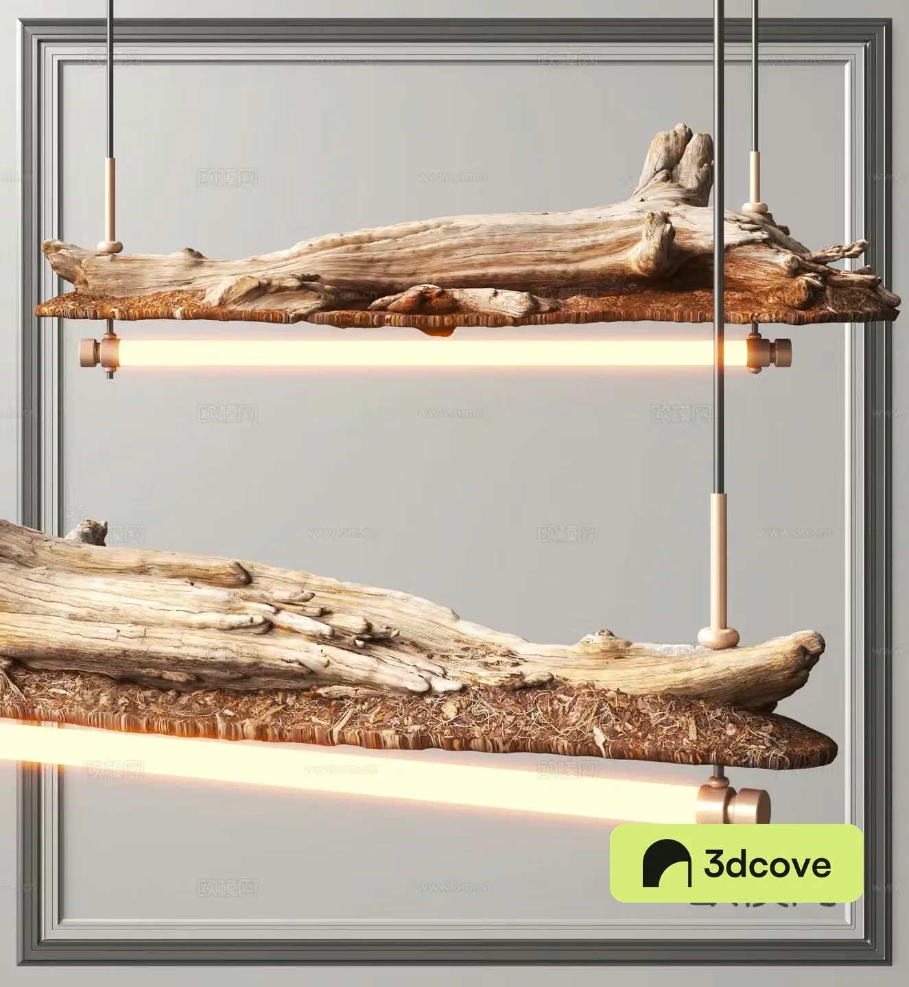 Wabi-sabi style chandelier tree root chandelier