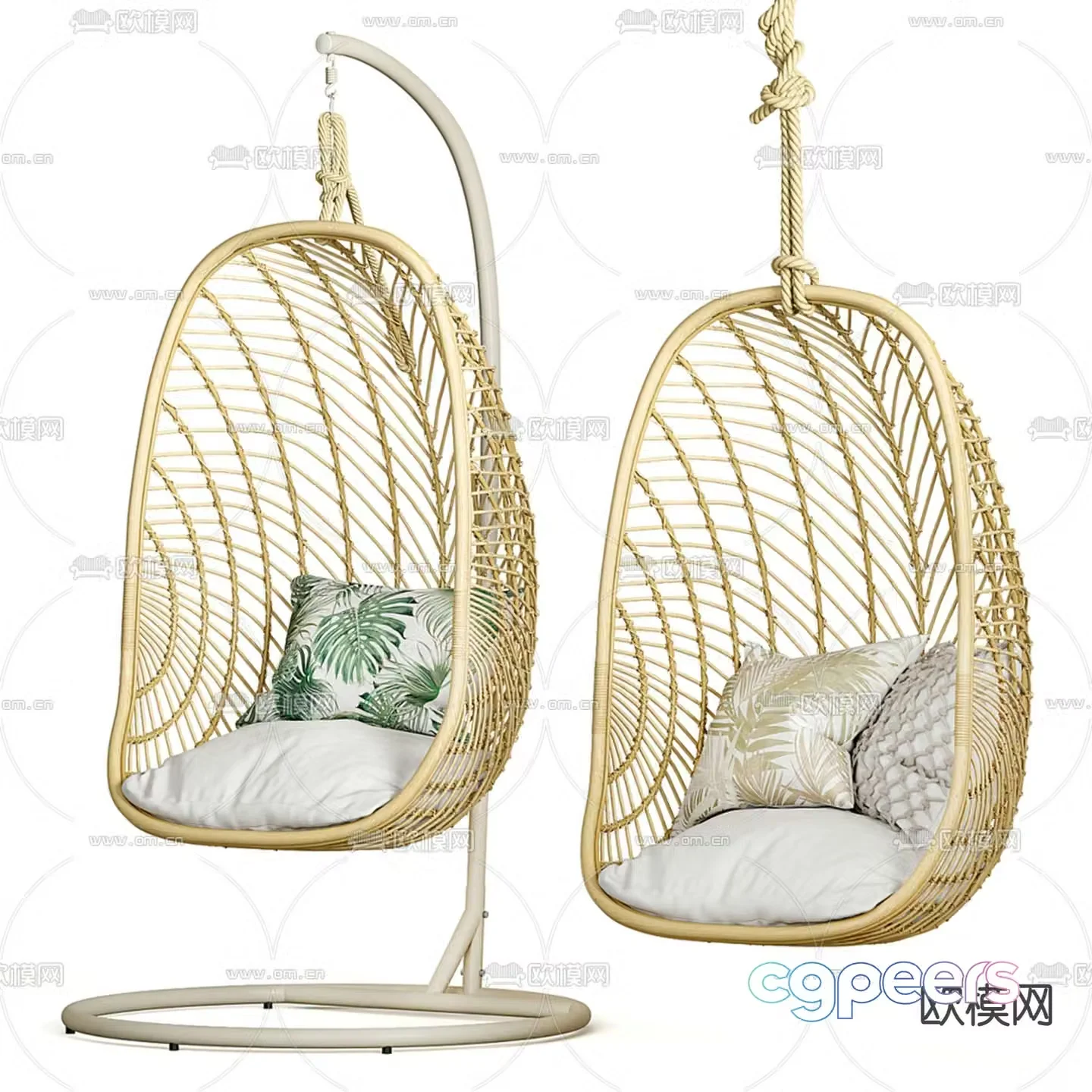 Hanging chair balcony chair 3d model