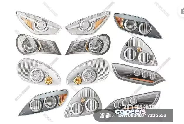 Car Headlight Parts 3D Model – 9635 – VRAY Render