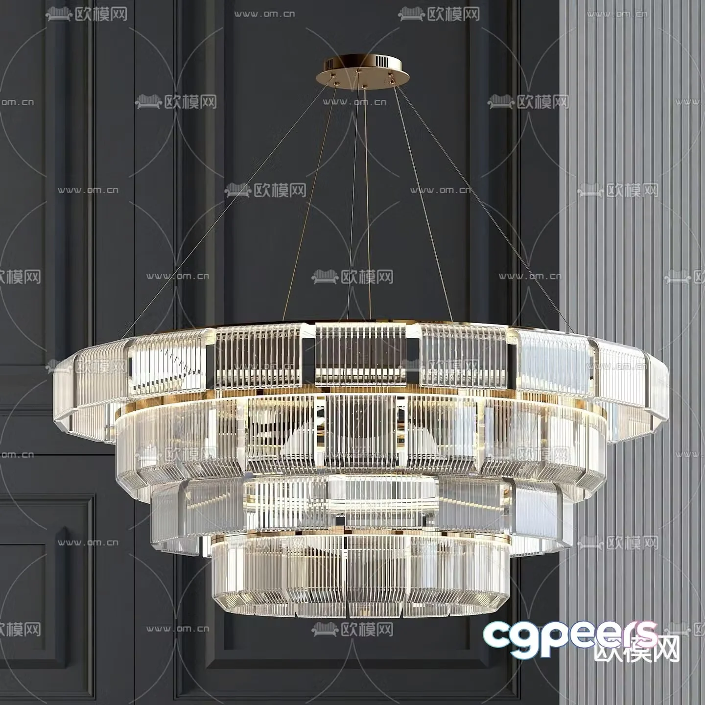 Crystal chandelier lobby chandelier 3d model