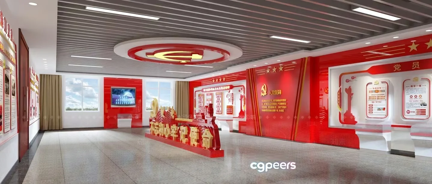 The Main Subject Is A Red And White Room 3D Model – 3934 – VRAY Render