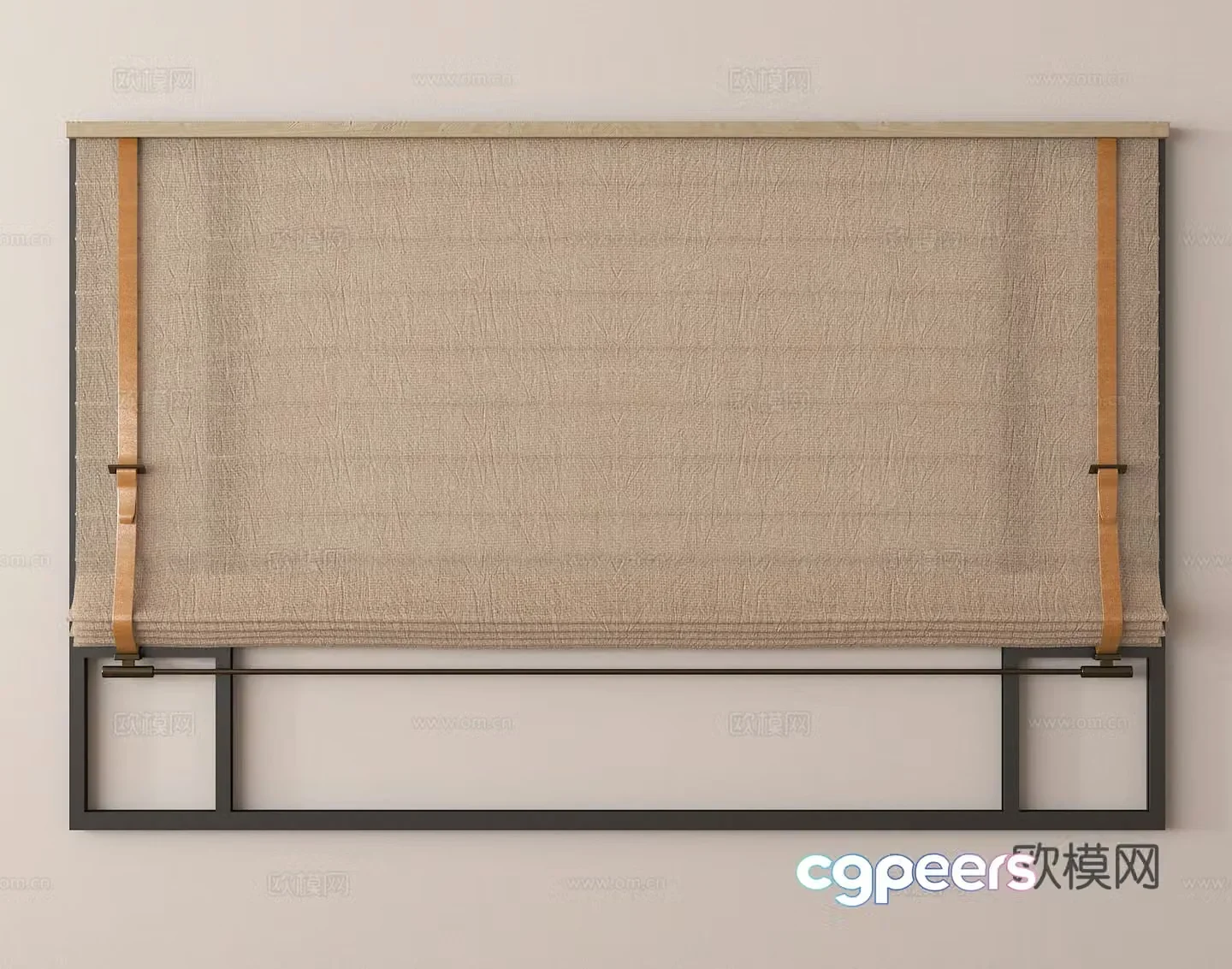 Roman curtain roller blind pull curtain 3d model