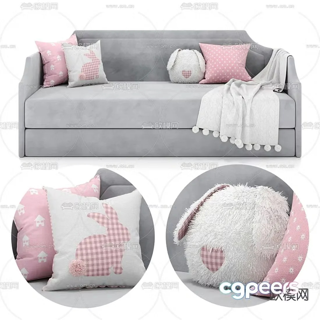 Modern children’s sofa 3d model