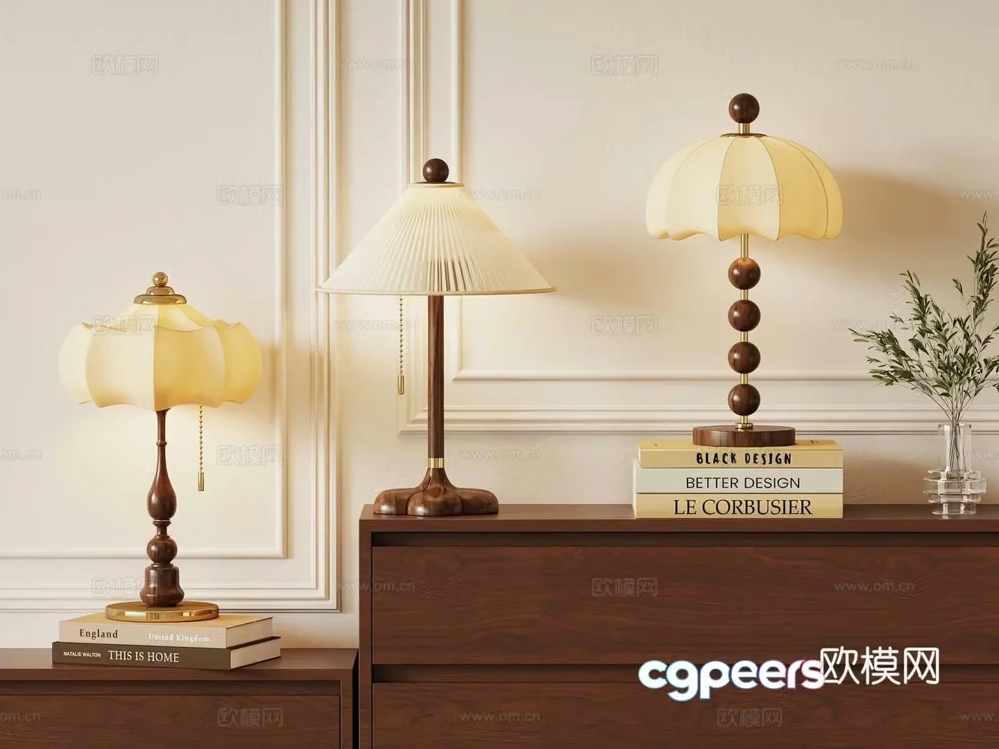 French medieval style table lamp 3d model