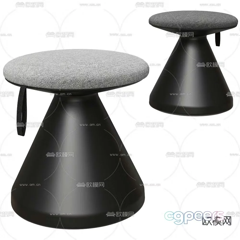 FUNGUS stool low stool round stool 3d model