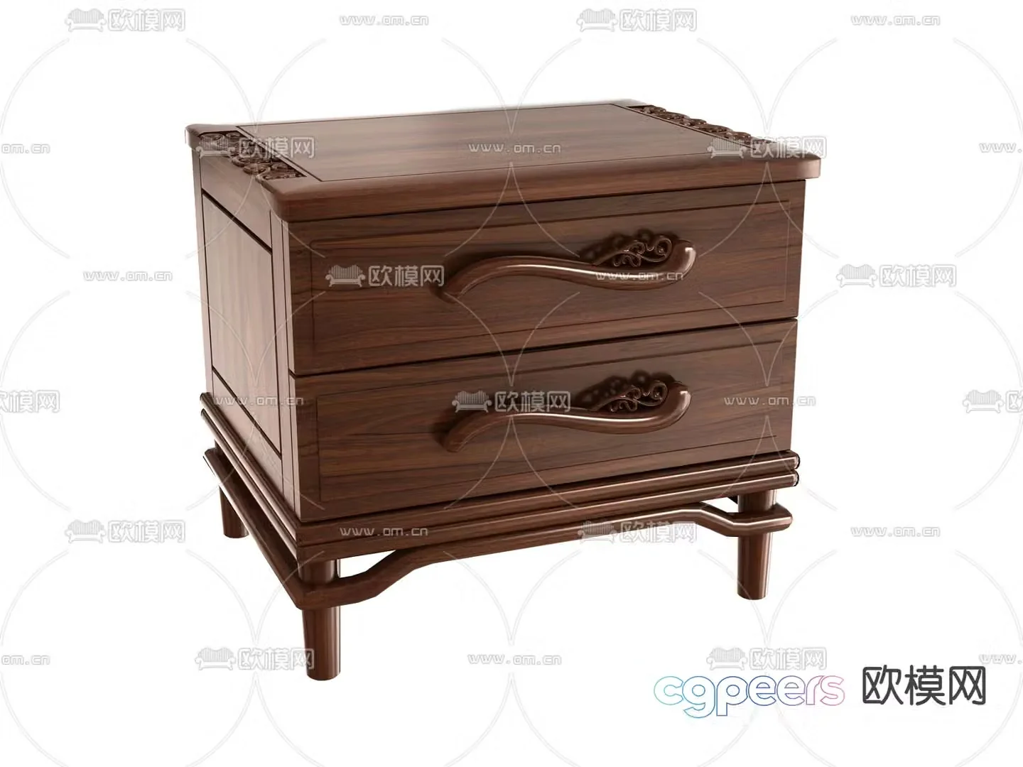 Chinese bedside table 3d model
