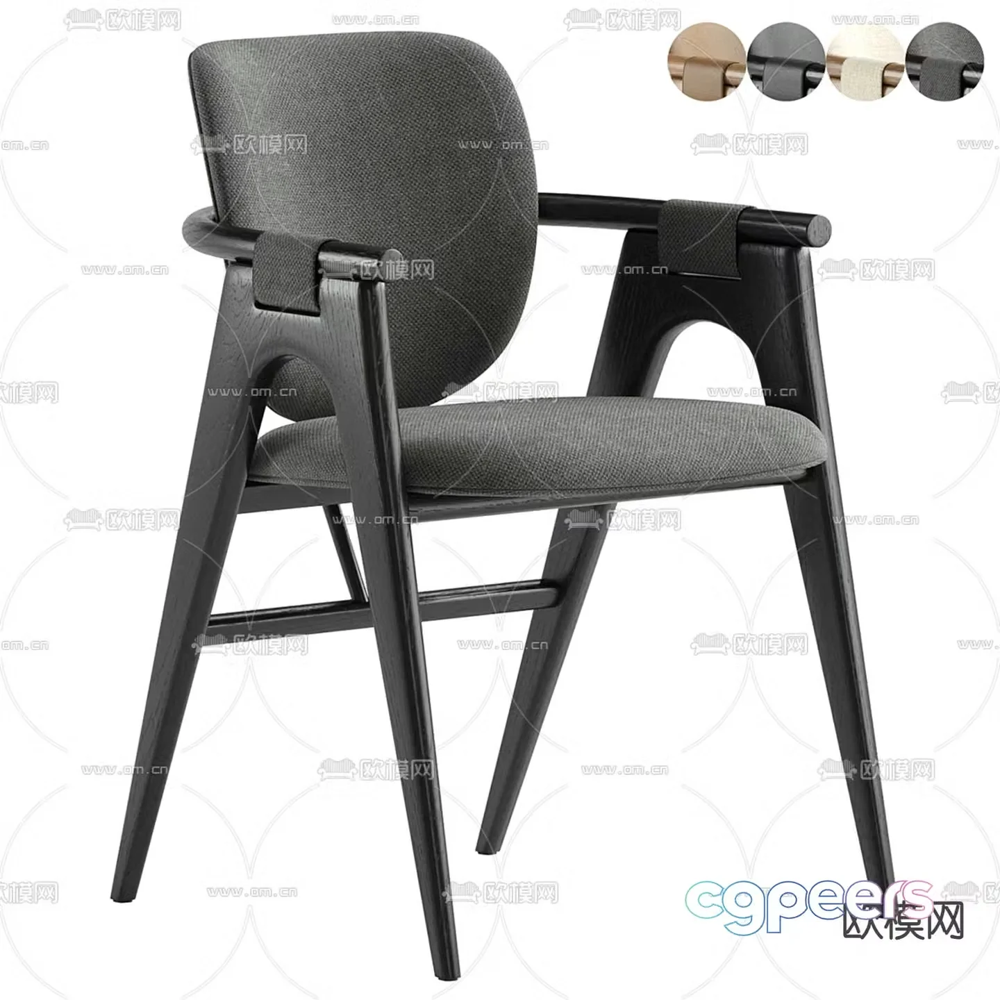 Rowanoke modern chair dining chair 3d model