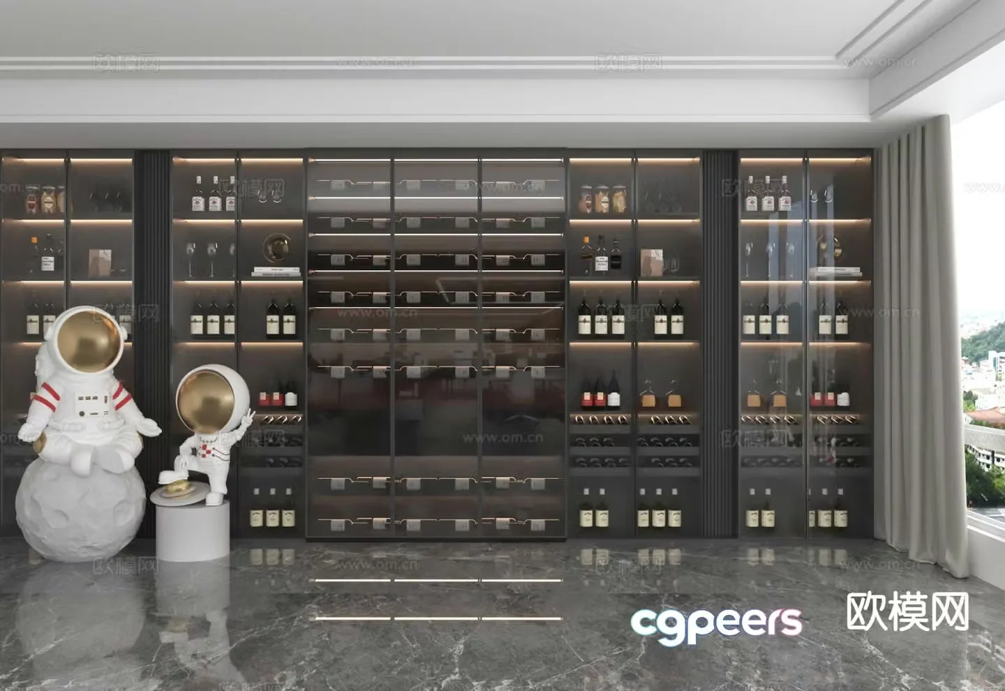 Italian wine cabinet 3D model