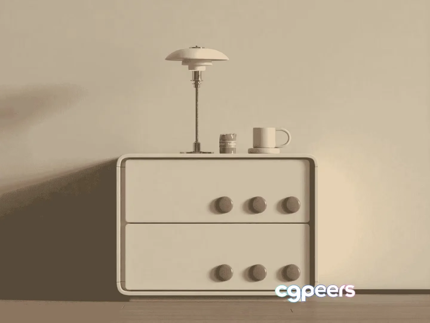 Modern Nightstand 3D Model – 10714 – VRAY Render