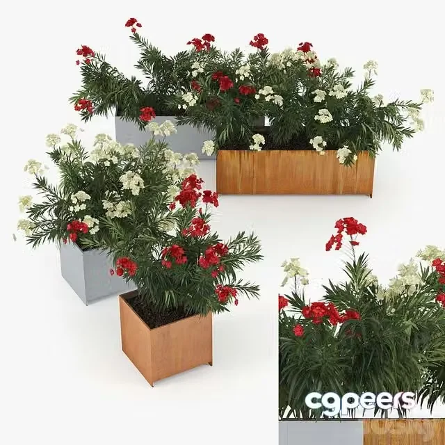 3ds Max Free – Flowerbed Nerium Planterworx – RANCH, TRUE SQUARE