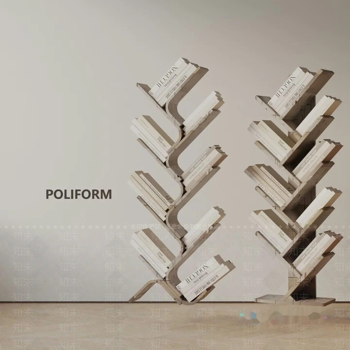 Modern Bookshelf 3D Model – 16405 – VRAY Render