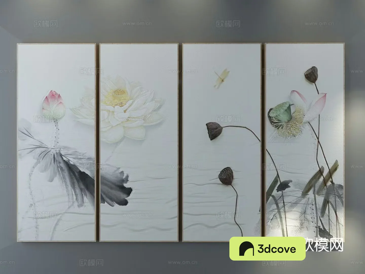New Chinese style decorative painting lotus hanging painting