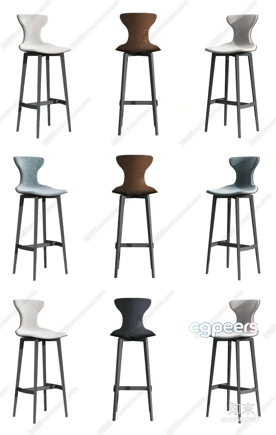 Modern Bar Stools 3D Model – 16106 – VRAY Render