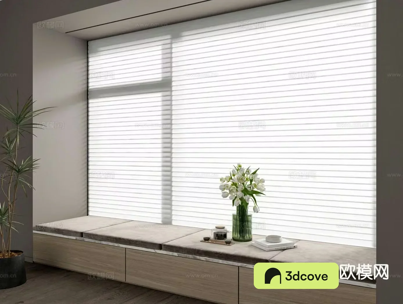 Venetian blinds Shangri-la curtains bay window