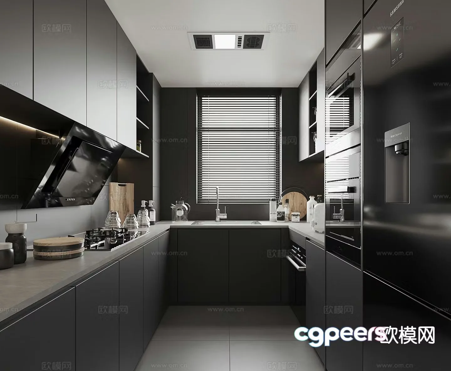 modern kitchen cabinet 3d model
