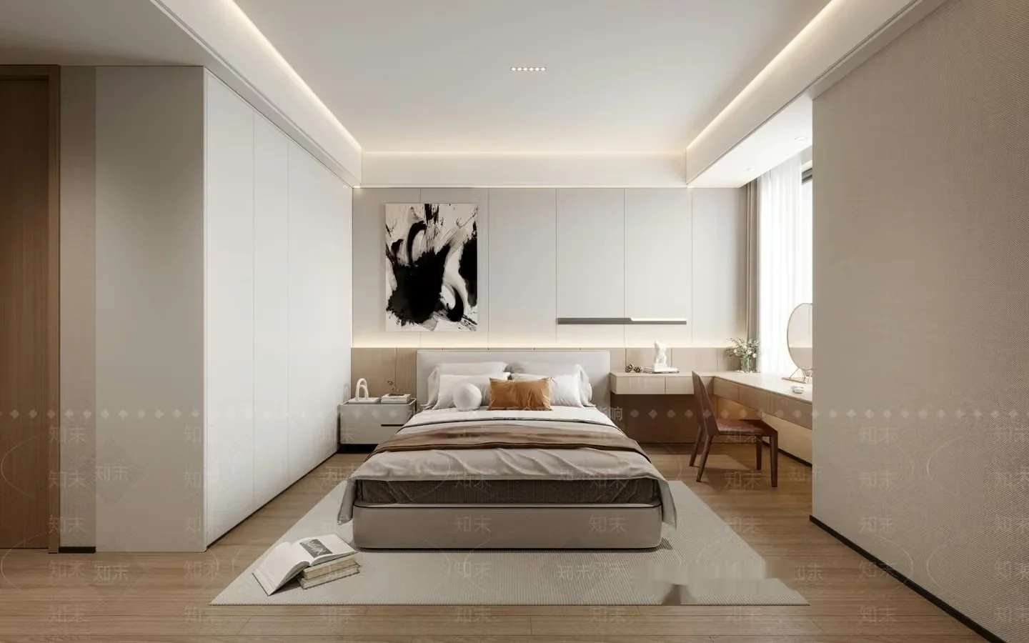 Modern Minimalist Bedroom 3D Model – 9239 – VRAY Render