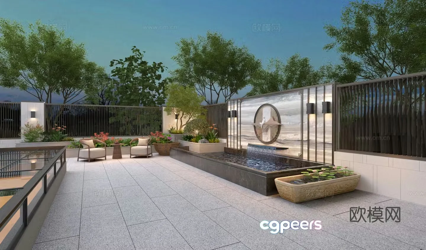 Villa courtyard 3d model
