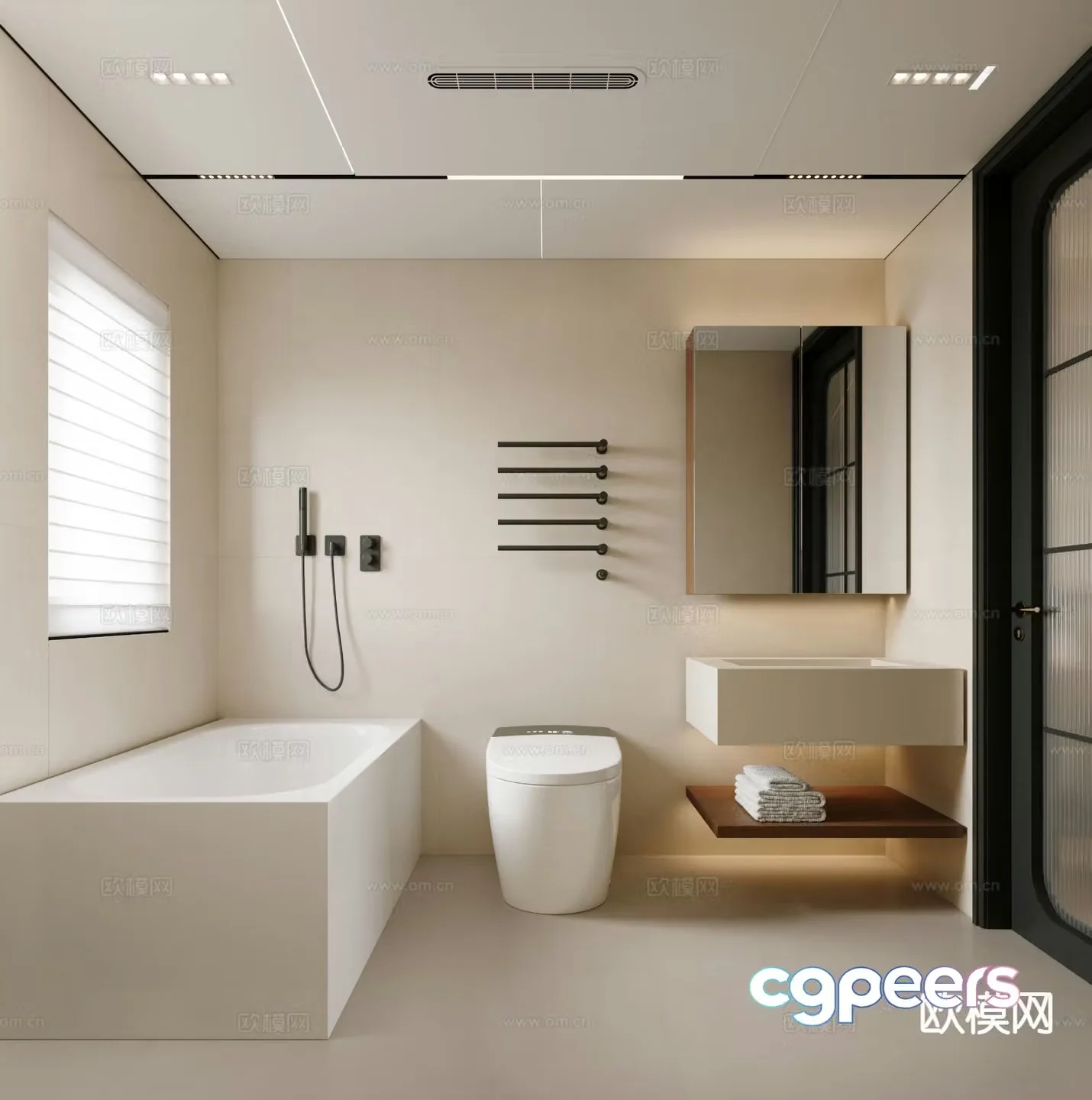 Simple bathroom bathroom 3d model