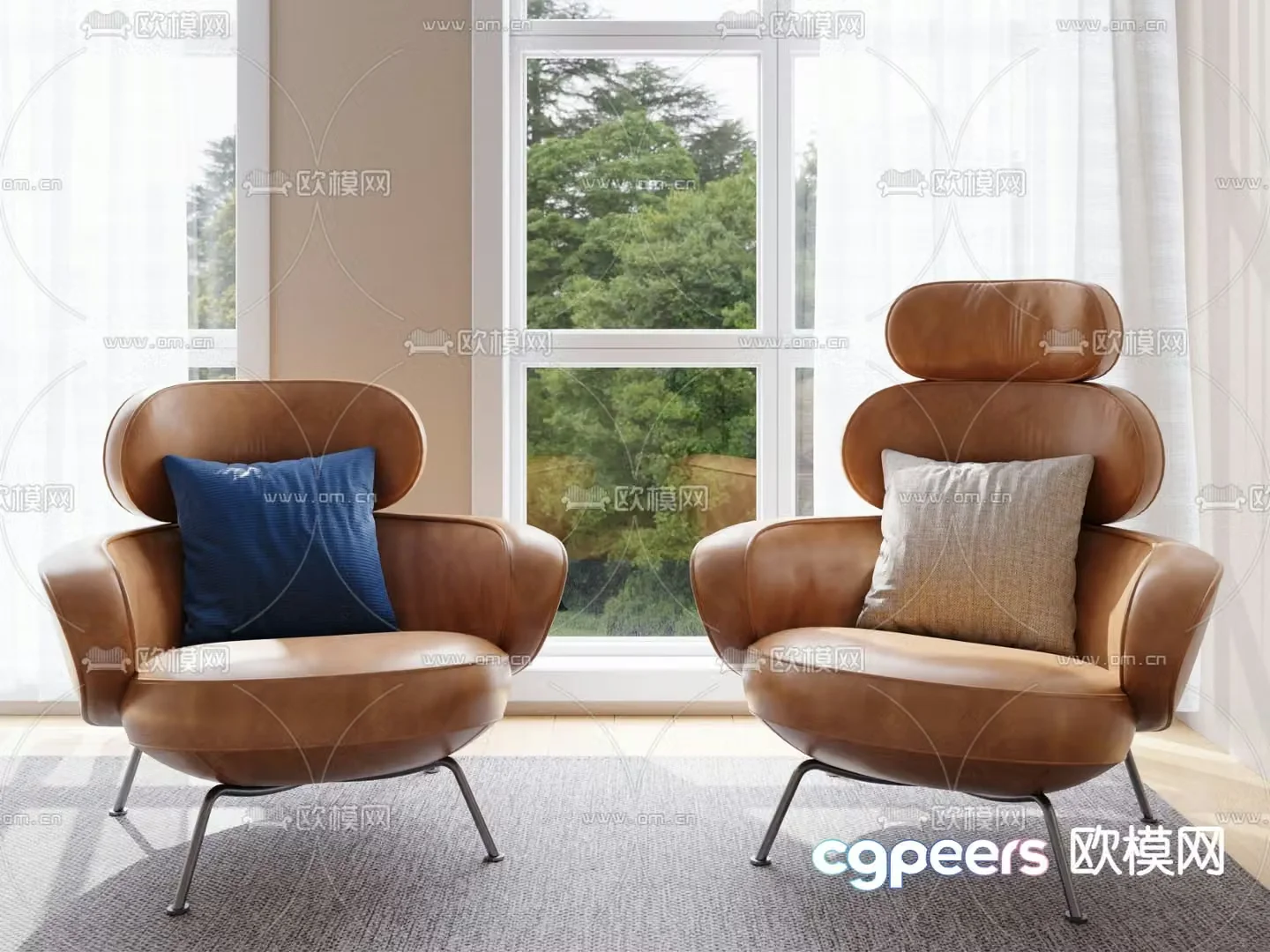 Medieval style sofa leather sofa leisure sofa 3d model