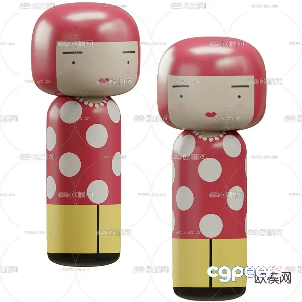 yayoi kusama doll doll toy 3d model