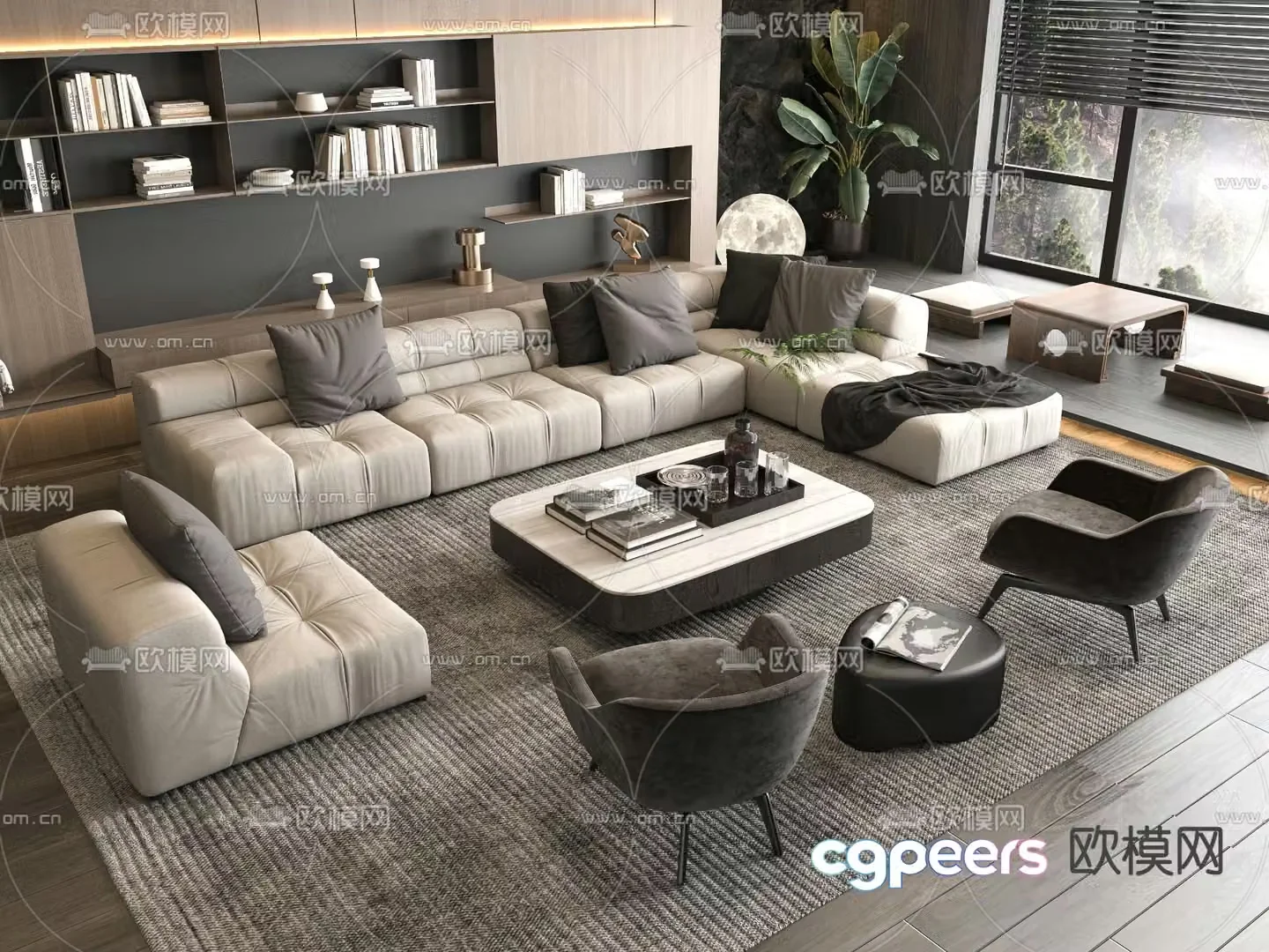 Italian sectional sofa 3d model