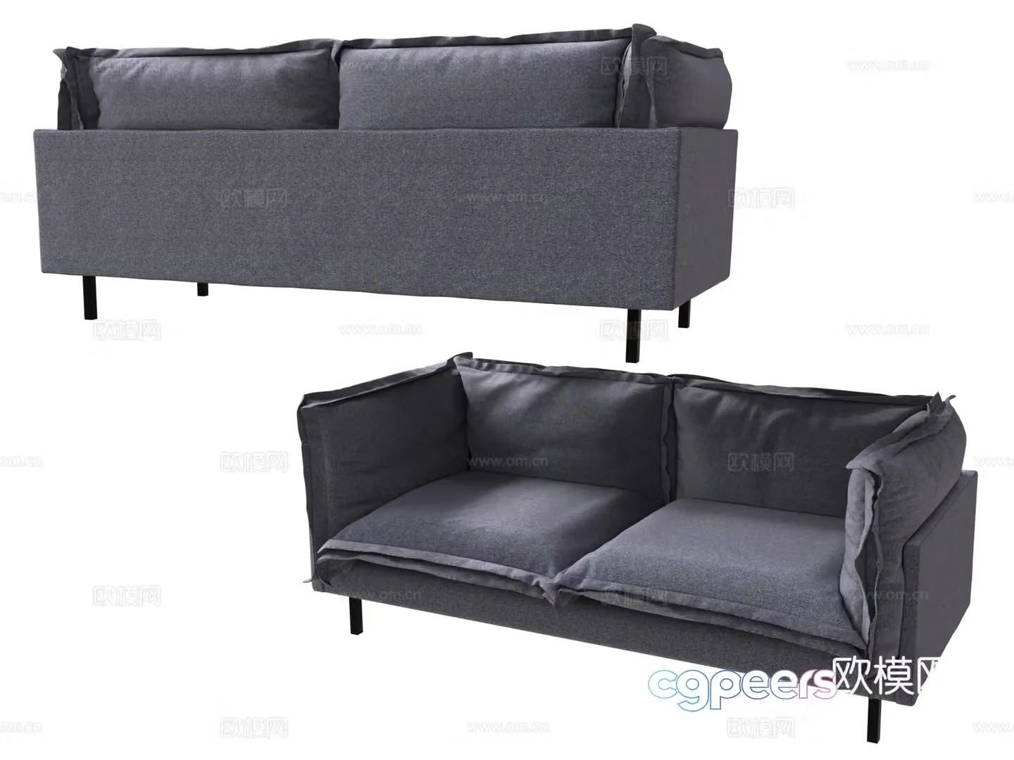 Modern double sofa 3d model