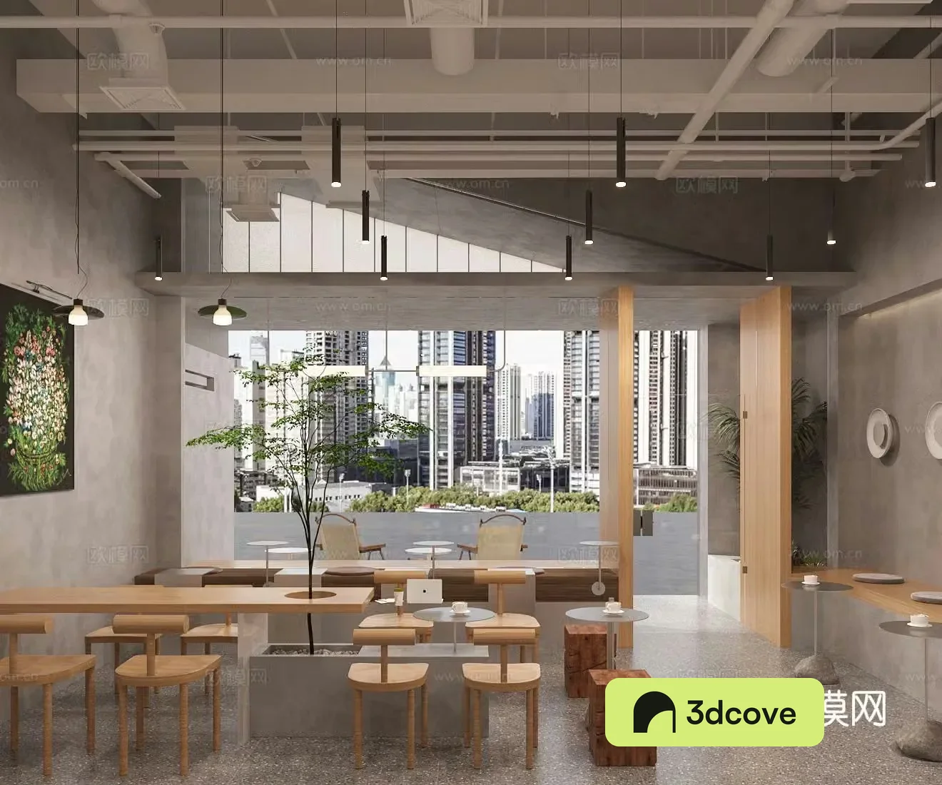 Industrial style cafe