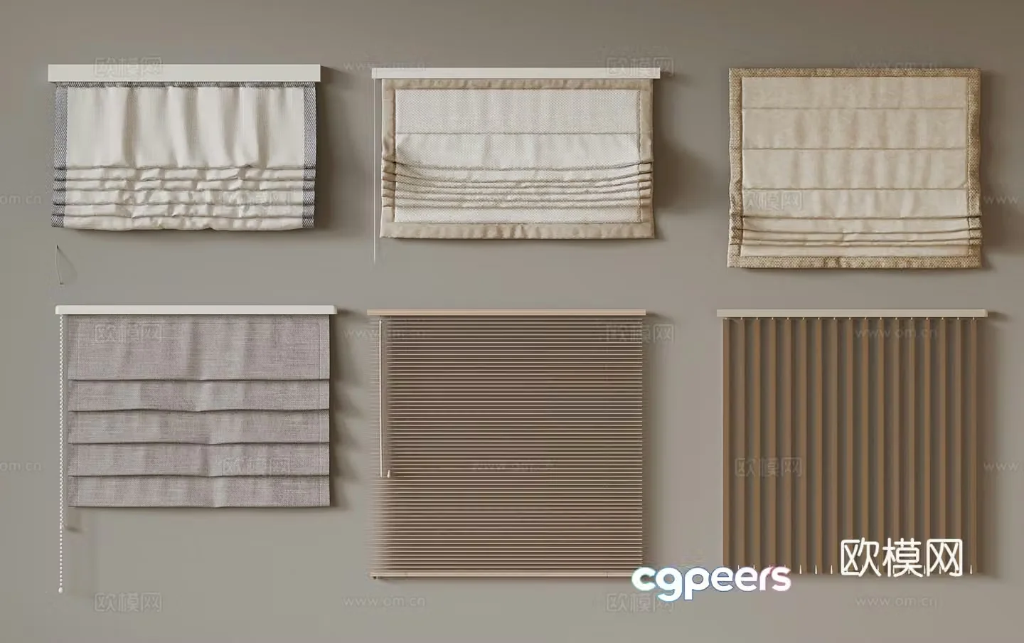 Curtains Modern Curtains Roller Curtains Bamboo Curtains 3D Model
