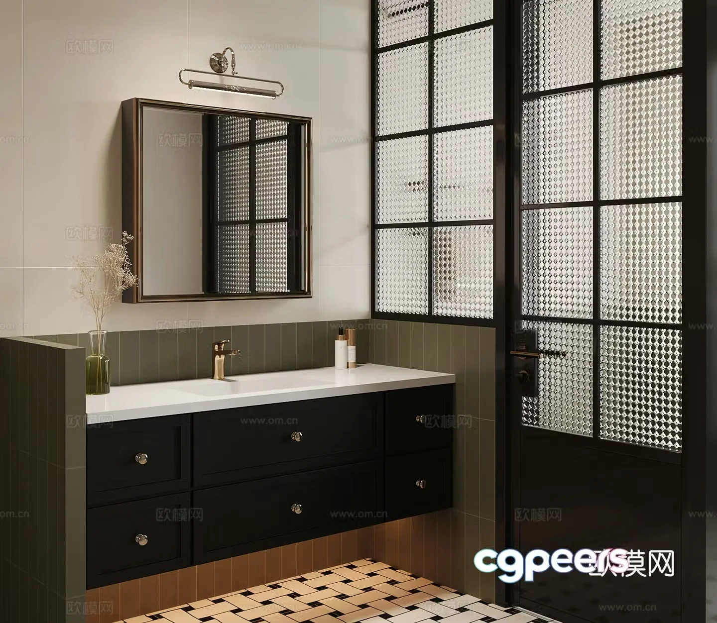 Bathroom cabinet French bathroom cabinet 3d model